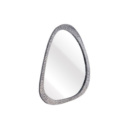 Atlas Lighting Morris 25in Round Wall Mirror | Transitional Graywash Wood Frame | Entryway & Bathroom Accent | 25 x 1.5 x 31 in | Model MI11068-01