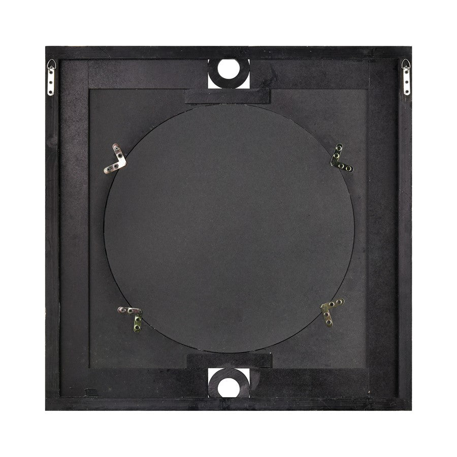 Atlas Lighting Nollen 34in Round Wall Mirror | Transitional Weathered Brown Wood Frame | Entryway & Living Room Accent | Model MI11069-01