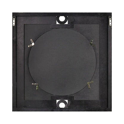 Atlas Lighting Nollen 34in Round Wall Mirror | Transitional Weathered Brown Wood Frame | Entryway & Living Room Accent | Model MI11069-01