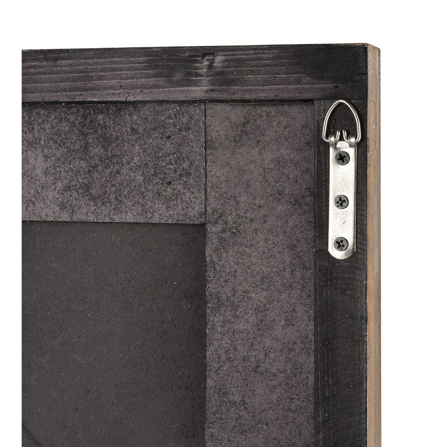 Atlas Lighting Nollen 34in Round Wall Mirror | Transitional Weathered Brown Wood Frame | Entryway & Living Room Accent | Model MI11069-01