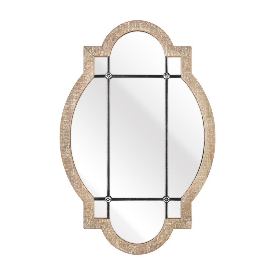 Atlas Lighting Odette 21in Wall Mirror | Wood Tone & Black Metal Traditional | Entryway & Bedroom Accent | 21 x 1 x 31.5 in | Model MI11070-01