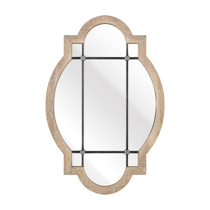 Atlas Lighting Odette 21in Wall Mirror | Wood Tone & Black Metal Traditional | Entryway & Bedroom Accent | 21 x 1 x 31.5 in | Model MI11070-01