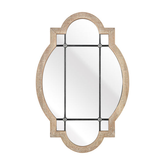 Atlas Lighting Odette 21in Wall Mirror | Wood Tone & Black Metal Traditional | Entryway & Bedroom Accent | 21 x 1 x 31.5 in | Model MI11070-01