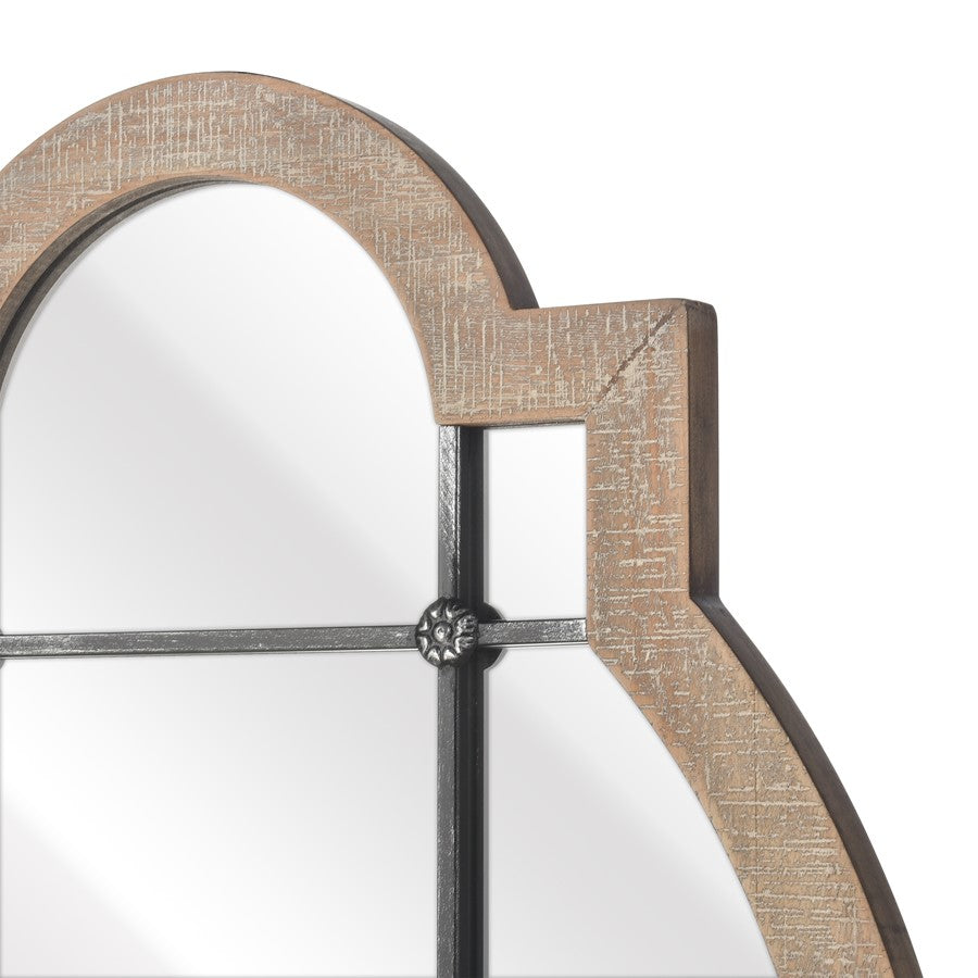 Atlas Lighting Odette 21in Wall Mirror | Wood Tone & Black Metal Traditional | Entryway & Bedroom Accent | 21 x 1 x 31.5 in | Model MI11070-01