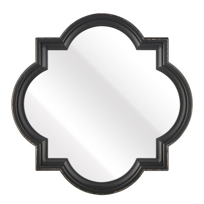 Atlas Lighting Ogee 27in Wall Mirror | Black Wood Composite Traditional | Entryway & Bedroom Accent | 27 x 1.5 x 27 in | Model MI11071-01