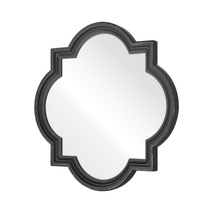 Atlas Lighting Ogee 27in Wall Mirror | Black Wood Composite Traditional | Entryway & Bedroom Accent | 27 x 1.5 x 27 in | Model MI11071-01