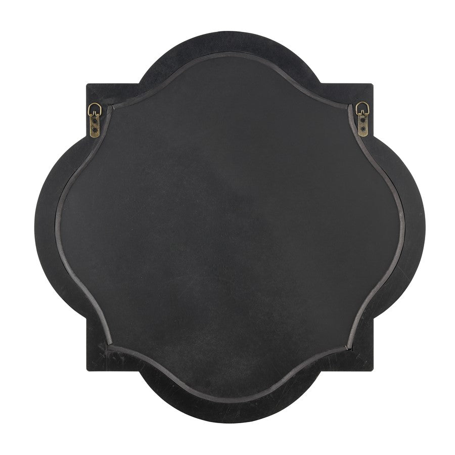 Atlas Lighting Ogee 27in Wall Mirror | Black Wood Composite Traditional | Entryway & Bedroom Accent | 27 x 1.5 x 27 in | Model MI11071-01