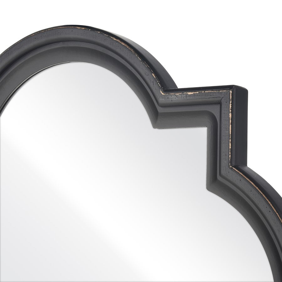 Atlas Lighting Ogee 27in Wall Mirror | Black Wood Composite Traditional | Entryway & Bedroom Accent | 27 x 1.5 x 27 in | Model MI11071-01
