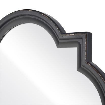 Atlas Lighting Ogee 27in Wall Mirror | Black Wood Composite Traditional | Entryway & Bedroom Accent | 27 x 1.5 x 27 in | Model MI11071-01