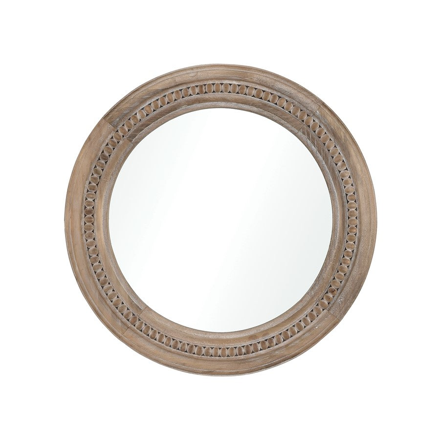 Atlas Lighting Riverrun 20in Round Wall Mirror | Natural Fir Wood Frame | Entryway & Bathroom Accent | 20 x 2 x 20 in | Model MI11077-01