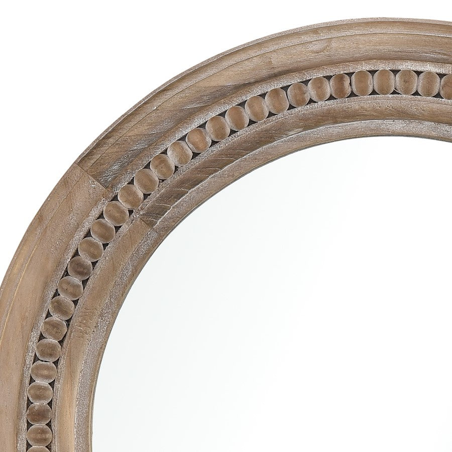 Atlas Lighting Riverrun 20in Round Wall Mirror | Natural Fir Wood Frame | Entryway & Bathroom Accent | 20 x 2 x 20 in | Model MI11077-01