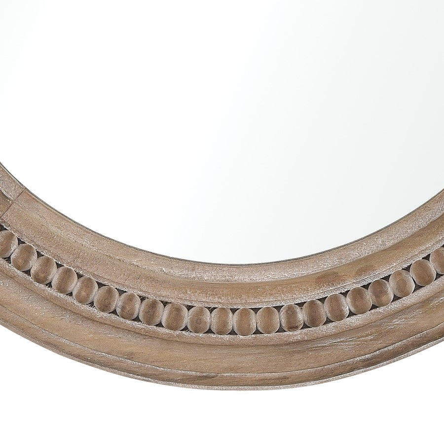 Atlas Lighting Riverrun 20in Round Wall Mirror | Natural Fir Wood Frame | Entryway & Bathroom Accent | 20 x 2 x 20 in | Model MI11077-01