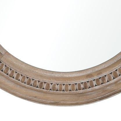 Atlas Lighting Riverrun 20in Round Wall Mirror | Natural Fir Wood Frame | Entryway & Bathroom Accent | 20 x 2 x 20 in | Model MI11077-01