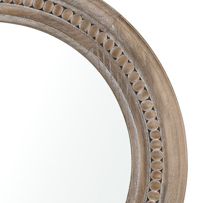Atlas Lighting Riverrun 20in Round Wall Mirror | Natural Fir Wood Frame | Entryway & Bathroom Accent | 20 x 2 x 20 in | Model MI11077-01