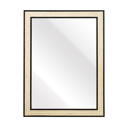 Atlas Lighting Sana 30x40in Rectangular Wall Mirror | Ivory Composite Frame with Black Trim | Entryway & Bathroom Accent | Model MI11078-01