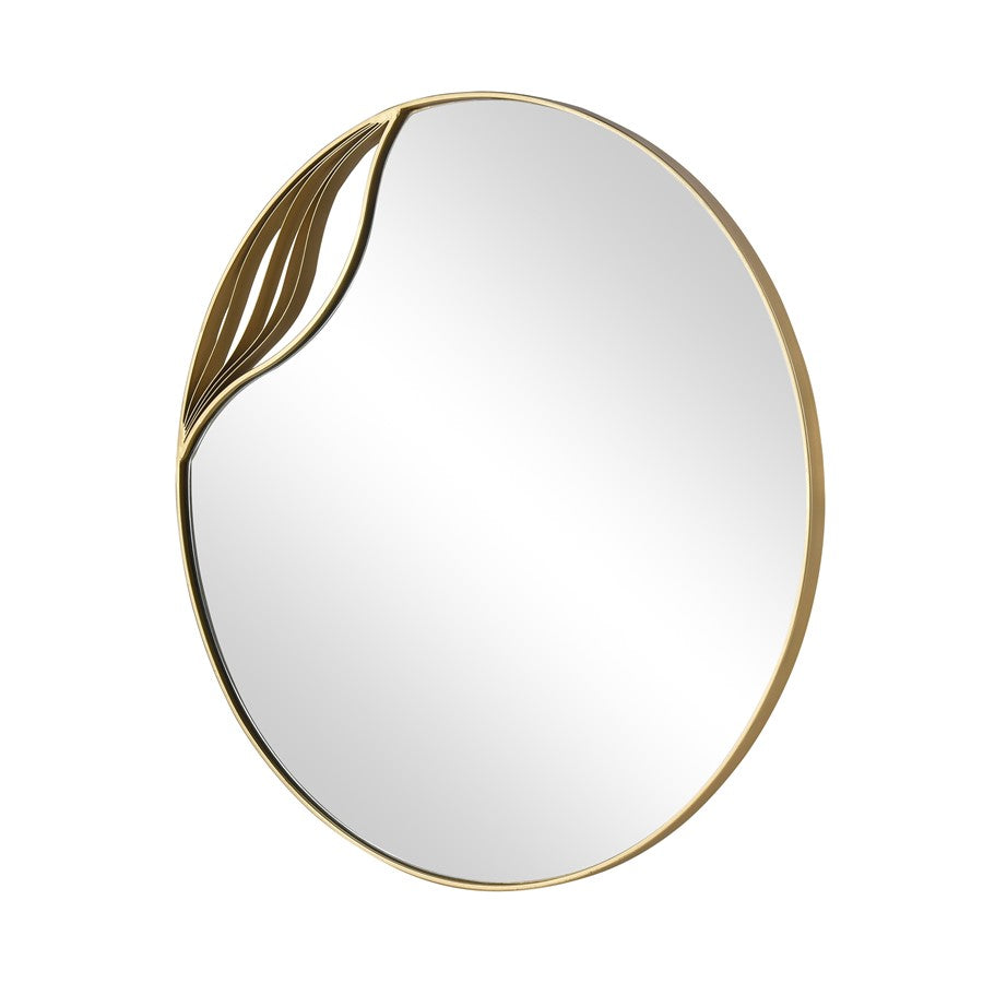Atlas Lighting Stiller 23.75in Round Wall Mirror | Brass Metal Frame | Entryway & Bathroom Accent | 23.75 x 0.75 x 23.75 in | Model MI11079-01
