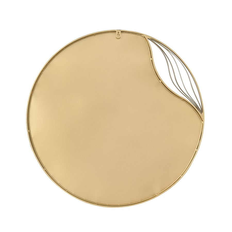 Atlas Lighting Stiller 23.75in Round Wall Mirror | Brass Metal Frame | Entryway & Bathroom Accent | 23.75 x 0.75 x 23.75 in | Model MI11079-01