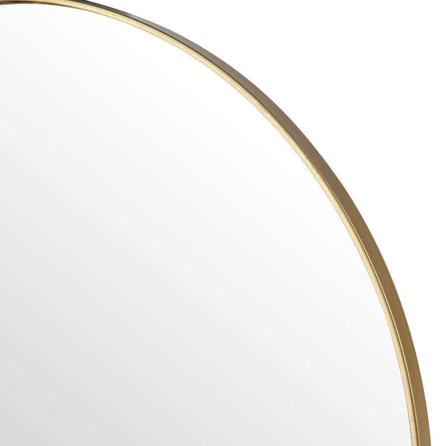 Atlas Lighting Stiller 23.75in Round Wall Mirror | Brass Metal Frame | Entryway & Bathroom Accent | 23.75 x 0.75 x 23.75 in | Model MI11079-01