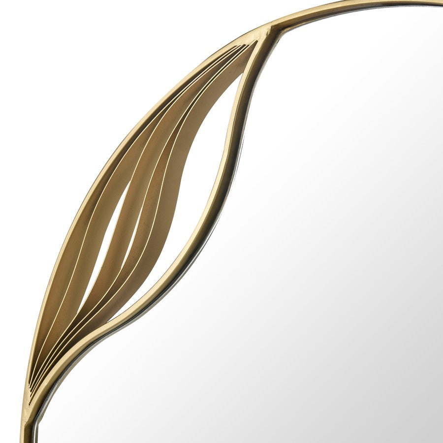 Atlas Lighting Stiller 23.75in Round Wall Mirror | Brass Metal Frame | Entryway & Bathroom Accent | 23.75 x 0.75 x 23.75 in | Model MI11079-01