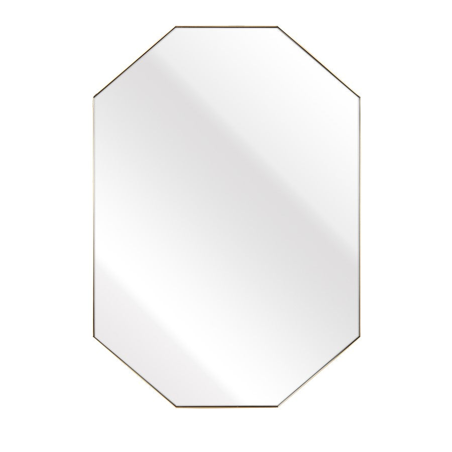 Atlas Lighting Teddy 22.25in Wall Mirror | Modern Brass Metal Frame | Entryway & Bedroom Accent | 22.25 x 1 x 31.75 in | Model MI11081-01