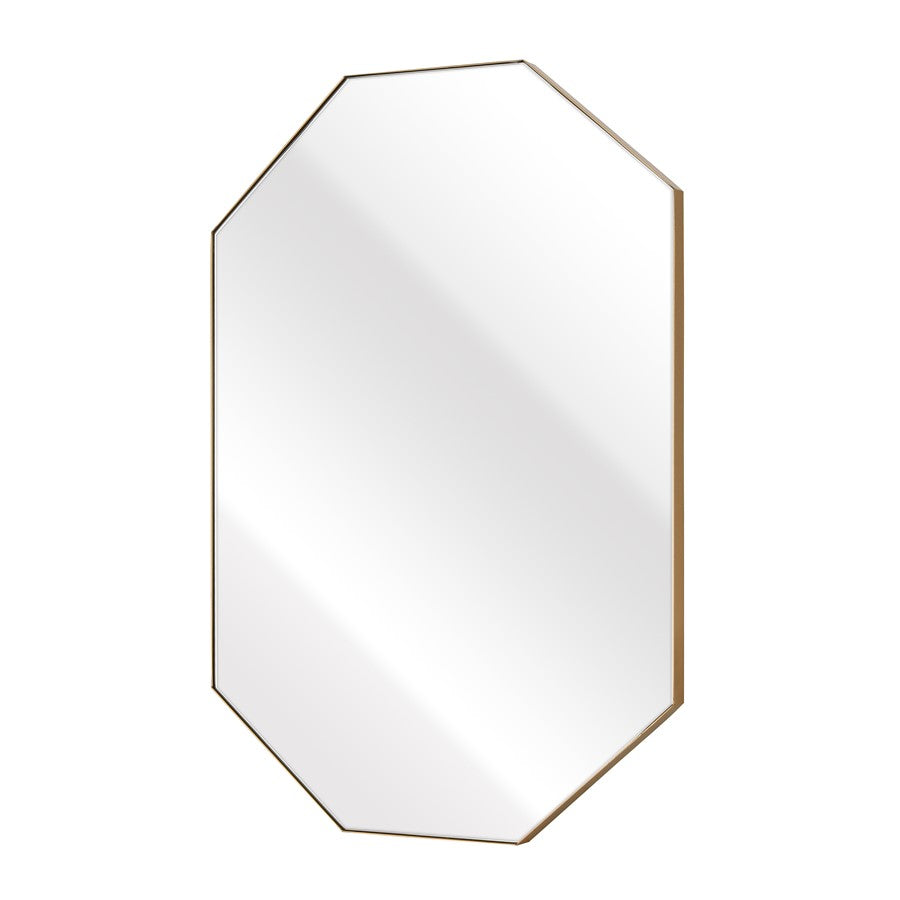 Atlas Lighting Teddy 22.25in Wall Mirror | Modern Brass Metal Frame | Entryway & Bedroom Accent | 22.25 x 1 x 31.75 in | Model MI11081-01