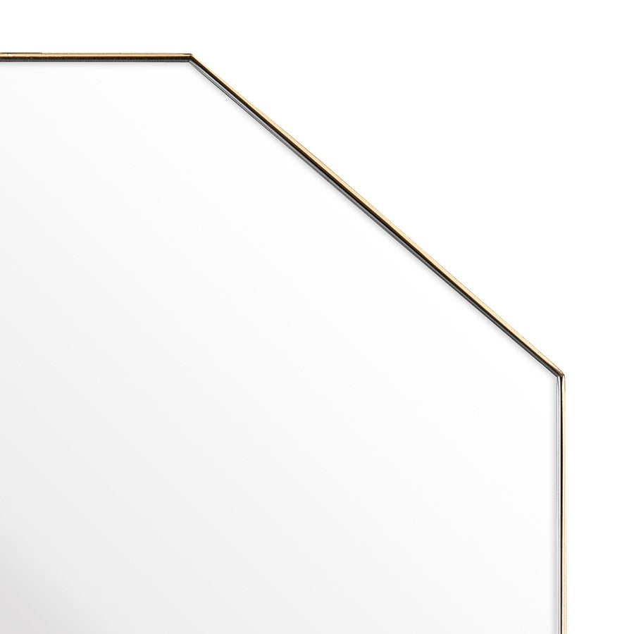 Atlas Lighting Teddy 22.25in Wall Mirror | Modern Brass Metal Frame | Entryway & Bedroom Accent | 22.25 x 1 x 31.75 in | Model MI11081-01