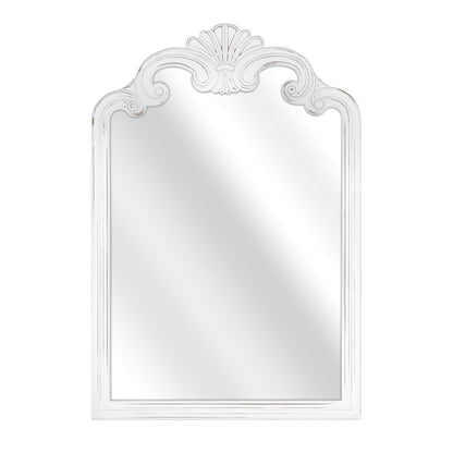 Atlas Lighting Terry 25in White Traditional Wall Mirror | Distressed White Wood Frame | Entryway & Bathroom Accent | Model MI11082-01