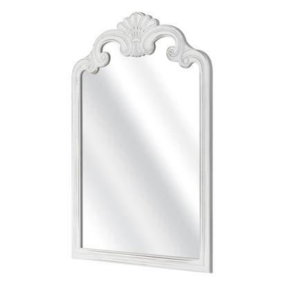 Atlas Lighting Terry 25in White Traditional Wall Mirror | Distressed White Wood Frame | Entryway & Bathroom Accent | Model MI11082-01