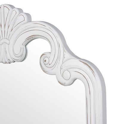 Atlas Lighting Terry 25in White Traditional Wall Mirror | Distressed White Wood Frame | Entryway & Bathroom Accent | Model MI11082-01