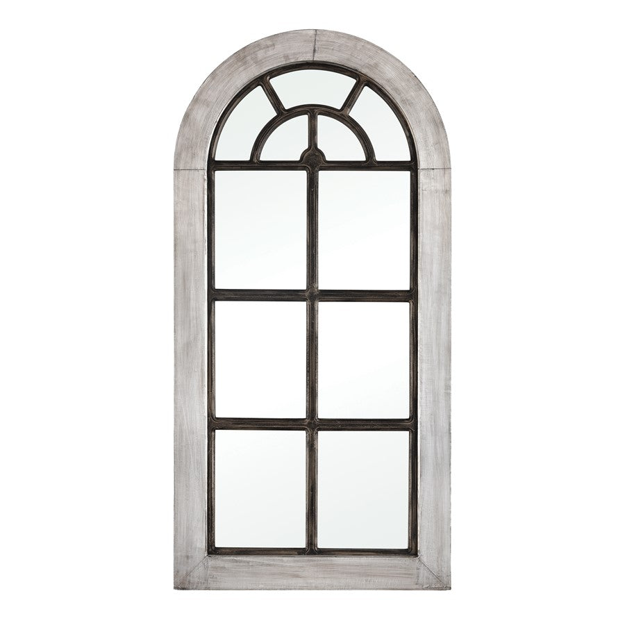 Atlas Lighting Upland 25in Whitewash Transitional Wall Mirror | Wood & Metal Frame | Entryway & Bedroom Accent | 25 x 1 x 50 in | Model MI11084-01