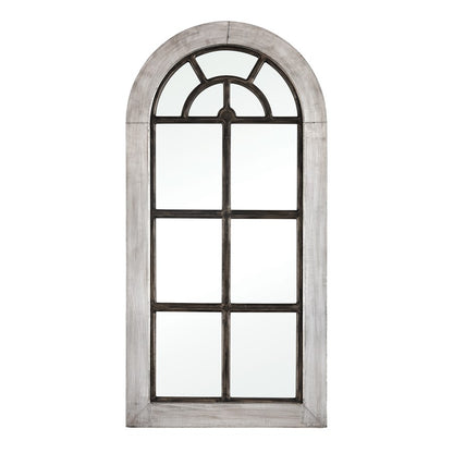 Atlas Lighting Upland 25in Whitewash Transitional Wall Mirror | Wood & Metal Frame | Entryway & Bedroom Accent | 25 x 1 x 50 in | Model MI11084-01
