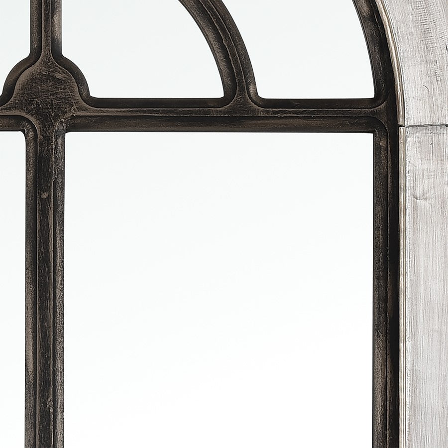 Atlas Lighting Upland 25in Whitewash Transitional Wall Mirror | Wood & Metal Frame | Entryway & Bedroom Accent | 25 x 1 x 50 in | Model MI11084-01