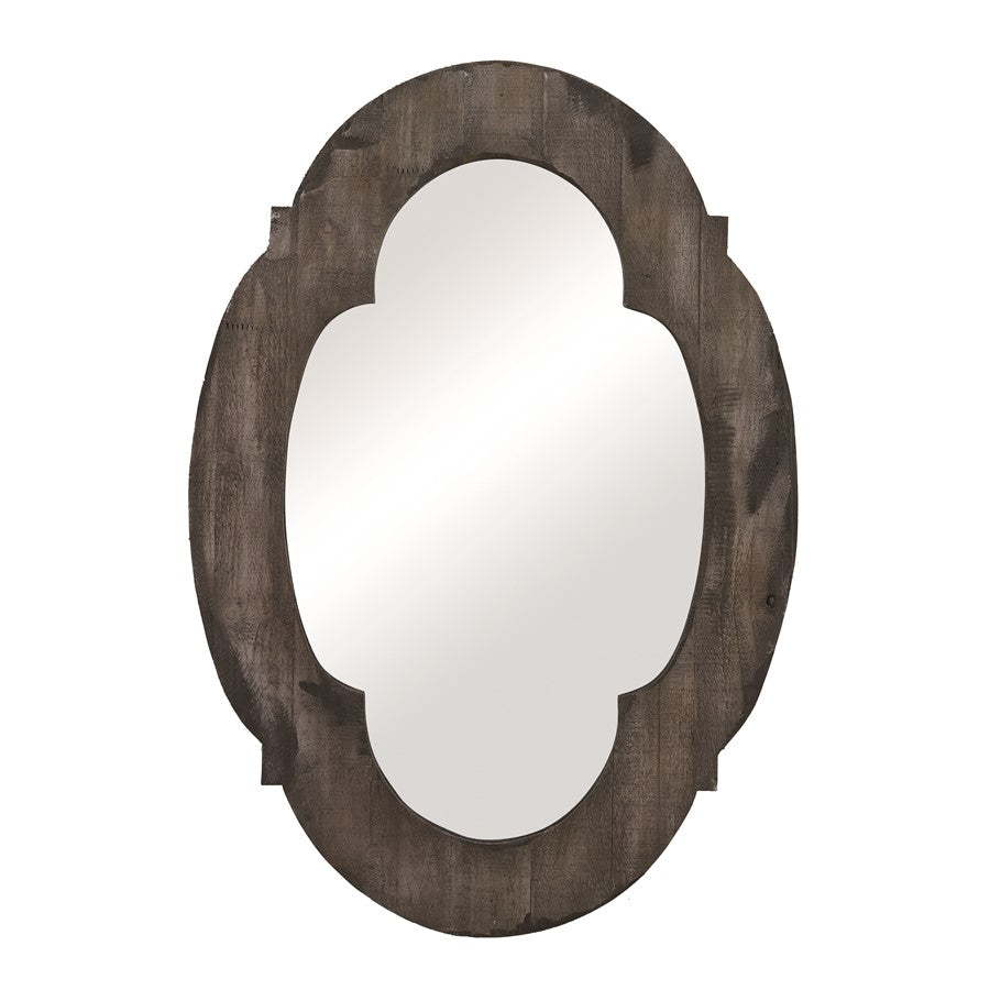 Atlas Lighting Wood Framed 19in W x 28in H Wall Mirror | Traditional Aged Gray Solid Wood Frame | Entryway & Living Room Accent | Model MI11091-01