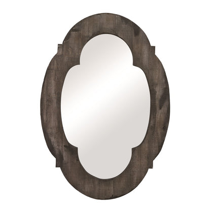 Atlas Lighting Wood Framed 19in W x 28in H Wall Mirror | Traditional Aged Gray Solid Wood Frame | Entryway & Living Room Accent | Model MI11091-01