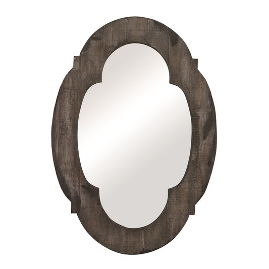 Atlas Lighting Wood Framed 19in W x 28in H Wall Mirror | Traditional Aged Gray Solid Wood Frame | Entryway & Living Room Accent | Model MI11091-01