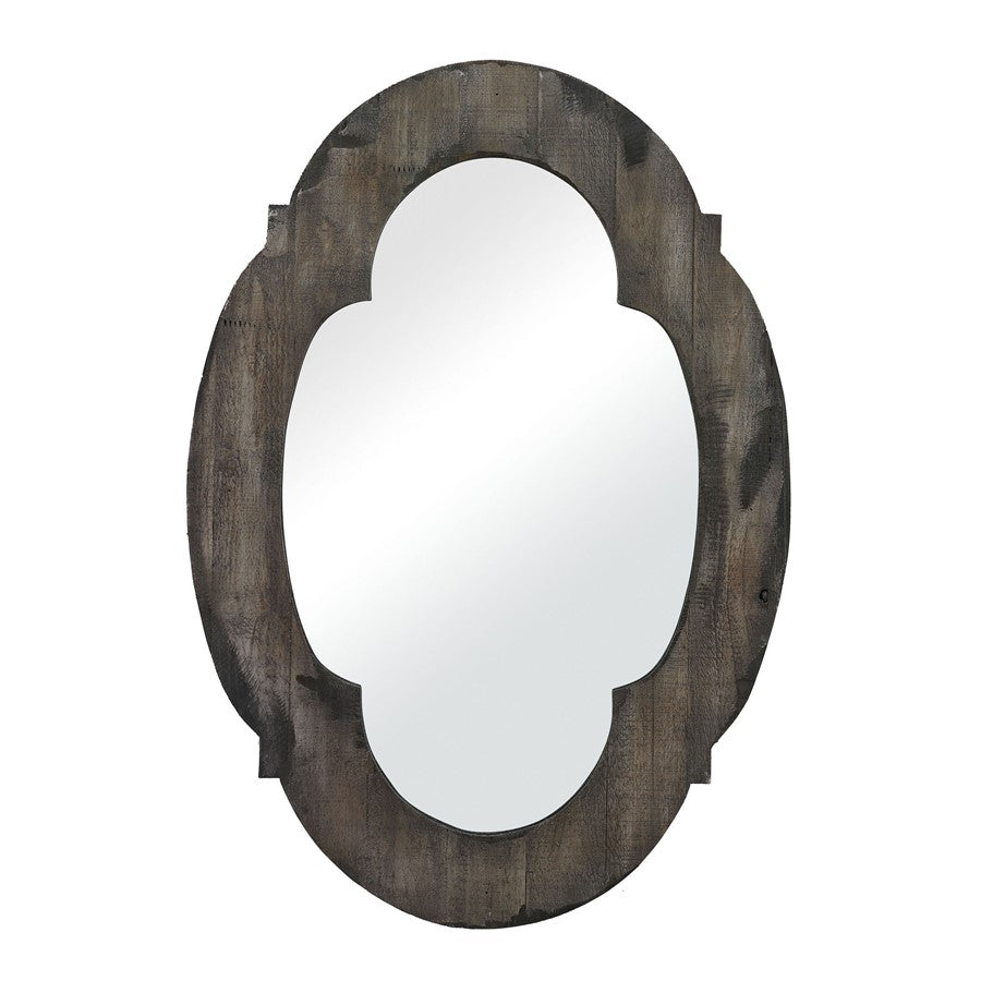 Atlas Lighting Wood Framed 19in W x 28in H Wall Mirror | Traditional Aged Gray Solid Wood Frame | Entryway & Living Room Accent | Model MI11091-01