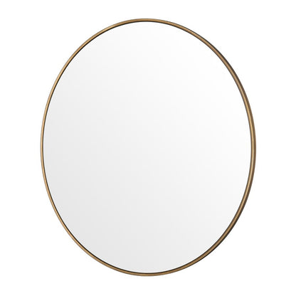 Atlas Lighting Delk 35.5in Round Wall Mirror | Transitional Brass Metal Frame | Entryway & Powder Room Accent | Model MI11092-01