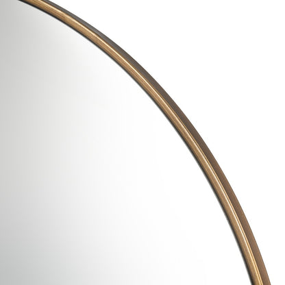 Atlas Lighting Delk 35.5in Round Wall Mirror | Transitional Brass Metal Frame | Entryway & Powder Room Accent | Model MI11092-01