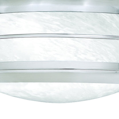 Atlas Lighting Verglas 11in 2-Light Outdoor Flush Mount | Transitional Brushed Nickel and White Glass | Covered Patio & Entryway | Model OL11012-NK