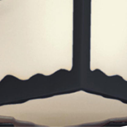 Atlas Lighting Wavy 8in 1-Light Outdoor Flush Mount | Traditional Black and White Glass | Covered Patio & Entryway | 8 x 8 x 5 in | Model OL11014-BK