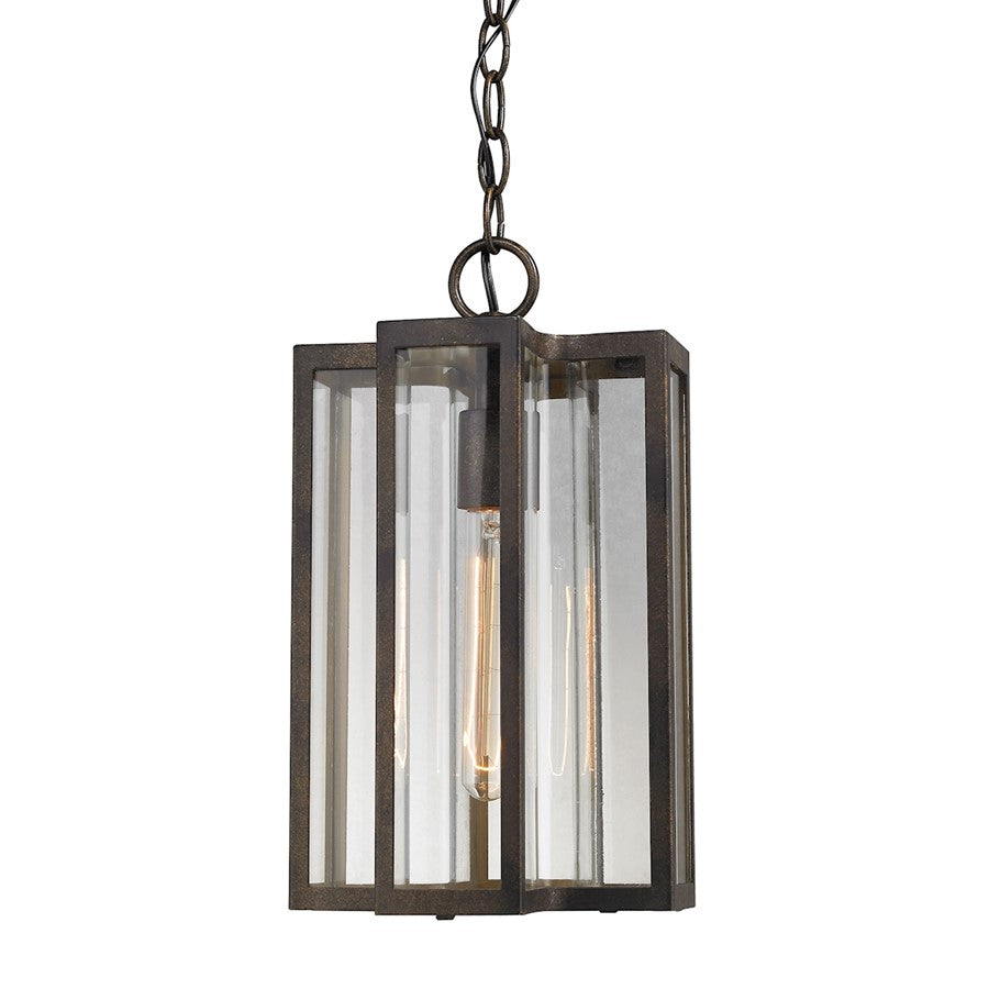 Atlas Lighting Bianca 8in 1-Light Outdoor Pendant | Transitional Hazelnut Bronze and Clear Glass | Covered Patio & Entryway | Model OL11020-BZ