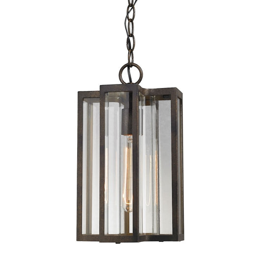 Atlas Lighting Bianca 8in 1-Light Outdoor Pendant | Transitional Hazelnut Bronze and Clear Glass | Covered Patio & Entryway | Model OL11020-BZ