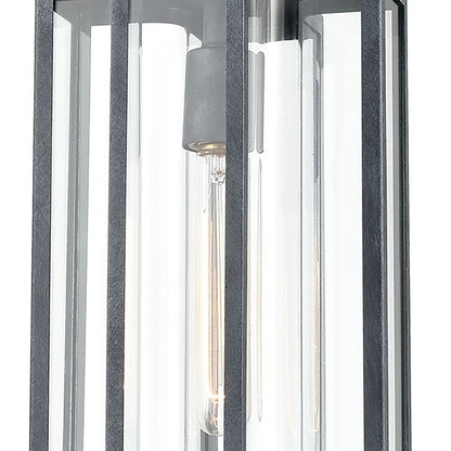 Atlas Lighting Bianca 8in 1-Light Outdoor Pendant | Transitional Aged Zinc and Clear Glass | Covered Patio & Entryway | Model OL11020-GY