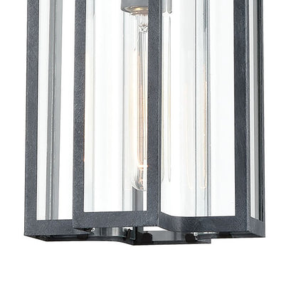Atlas Lighting Bianca 8in 1-Light Outdoor Pendant | Transitional Aged Zinc and Clear Glass | Covered Patio & Entryway | Model OL11020-GY