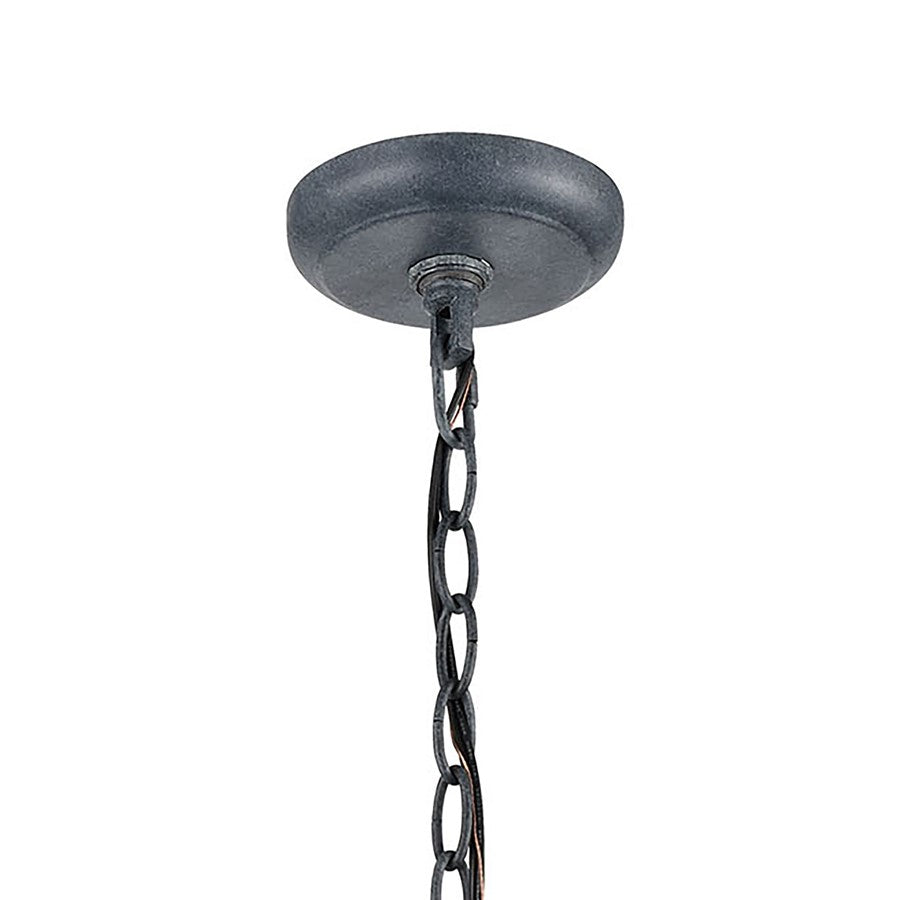 Atlas Lighting Bianca 8in 1-Light Outdoor Pendant | Transitional Aged Zinc and Clear Glass | Covered Patio & Entryway | Model OL11020-GY