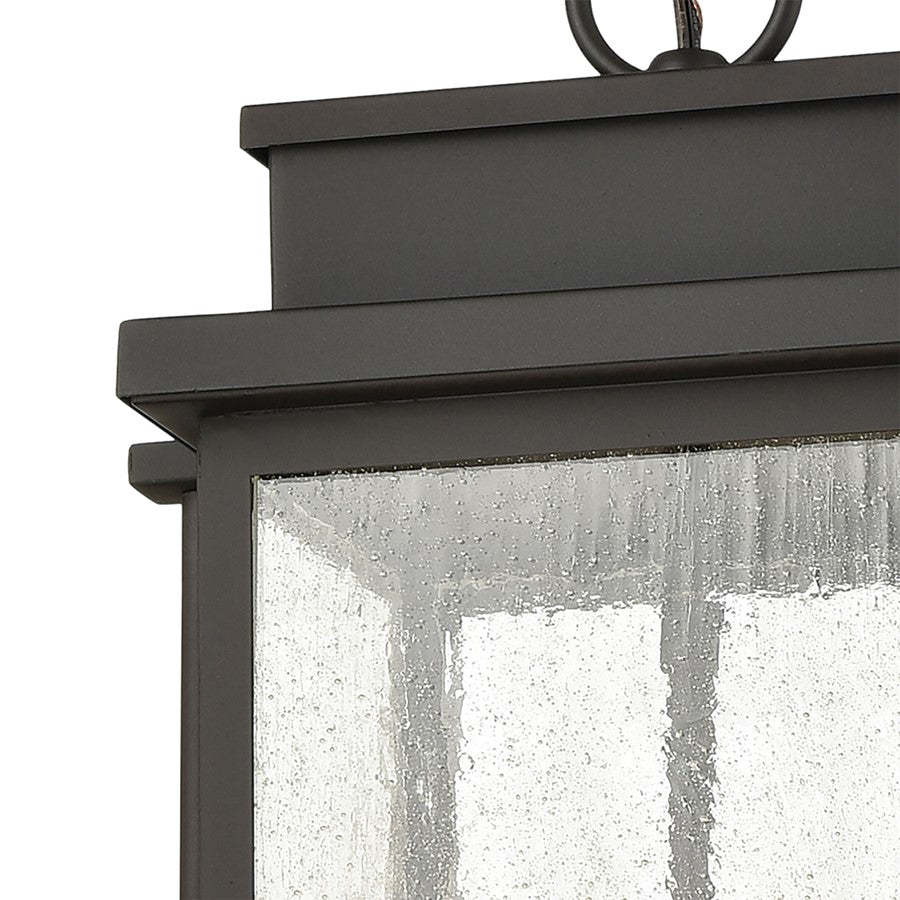 Atlas Lighting Braddock 10in 2-Light Outdoor Pendant | Transitional Architectural Bronze and Seeded Glass | Covered Patio | Model OL11021-BZ
