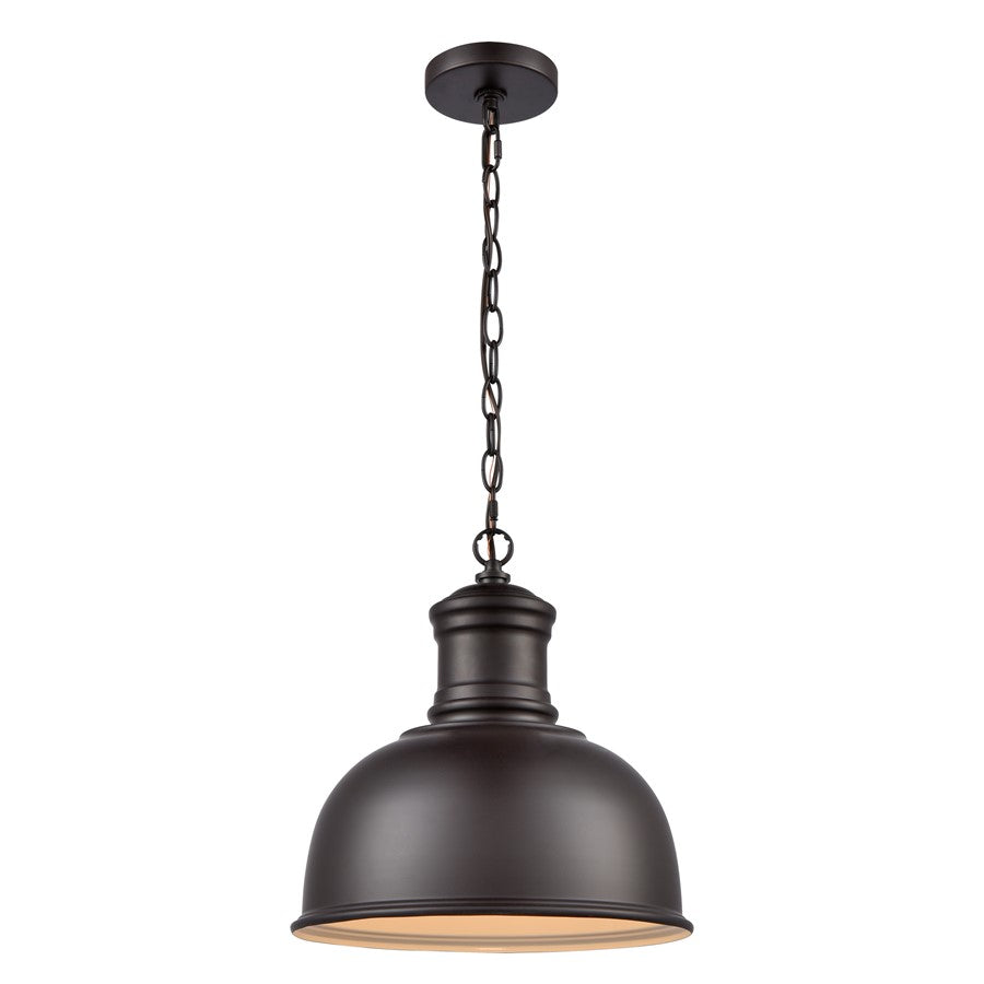 Atlas Lighting Cedar Park 13in 1-Light Outdoor Pendant | Traditional Oil Rubbed Bronze Metal | Covered Porch & Farmhouse Entry | Model OL11024-BZ