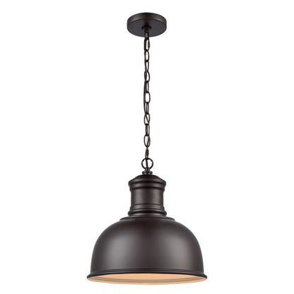 Atlas Lighting Cedar Park 13in 1-Light Outdoor Pendant | Traditional Oil Rubbed Bronze Metal | Covered Porch & Farmhouse Entry | Model OL11024-BZ