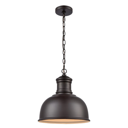 Atlas Lighting Cedar Park 13in 1-Light Outdoor Pendant | Traditional Oil Rubbed Bronze Metal | Covered Porch & Farmhouse Entry | Model OL11024-BZ