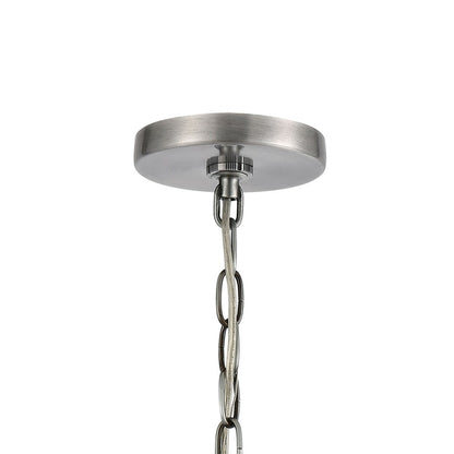 Atlas Lighting Crested Butte 9in 1-Light Outdoor Pendant | Transitional Antique Brushed Aluminum and Clear Glass | Covered Porch | Model OL11028-SV